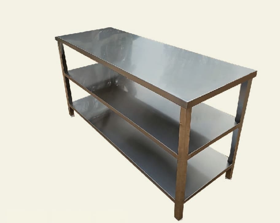 Work table with 2 under shelves