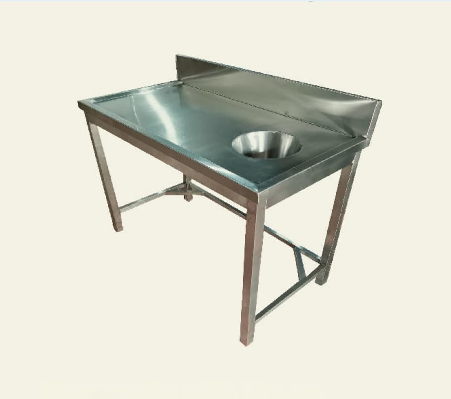 Work table with Chute